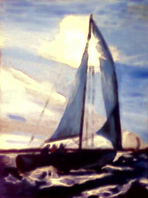 Malerei mit dem Titel "CONTRE-JOUR" von Roland Cappiello, Original-Kunstwerk, Öl