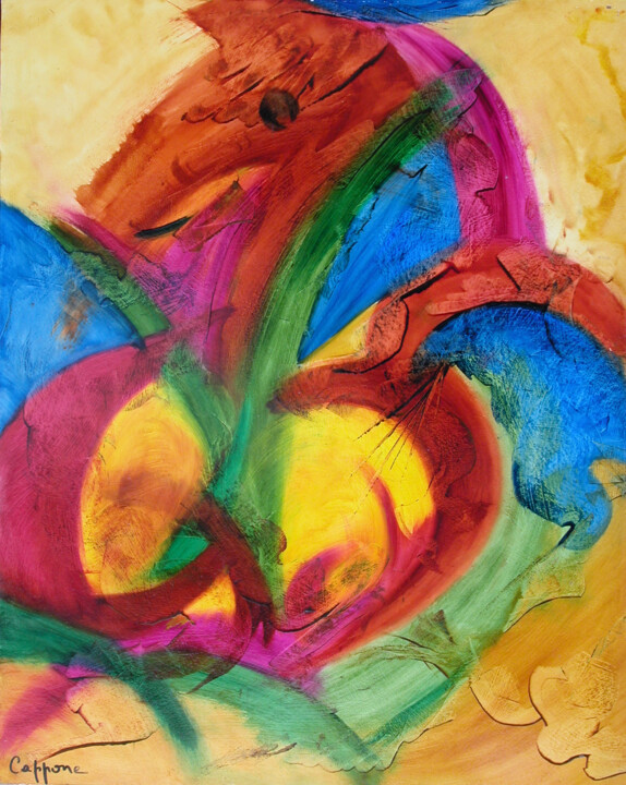 Peinture intitulée "Coeur au Cheval - H…" par Cappone, Œuvre d'art originale, Huile