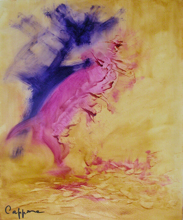 Painting titled "Attaque - Attack" by Cappone, Original Artwork, Oil