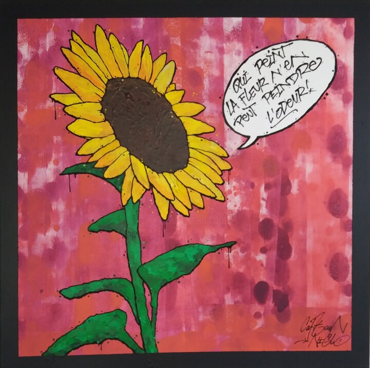 Painting titled "Street Tournesol" by Captain Niglo, Original Artwork, Acrylic
