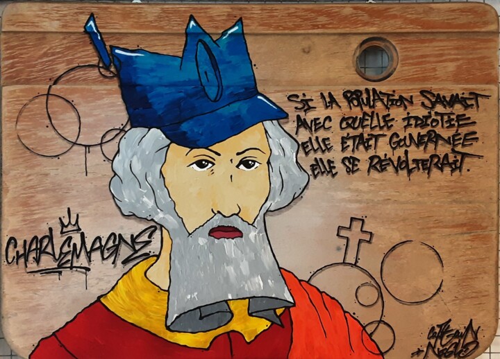 Painting titled "Charlemagne Citation" by Captain Niglo, Original Artwork, Acrylic