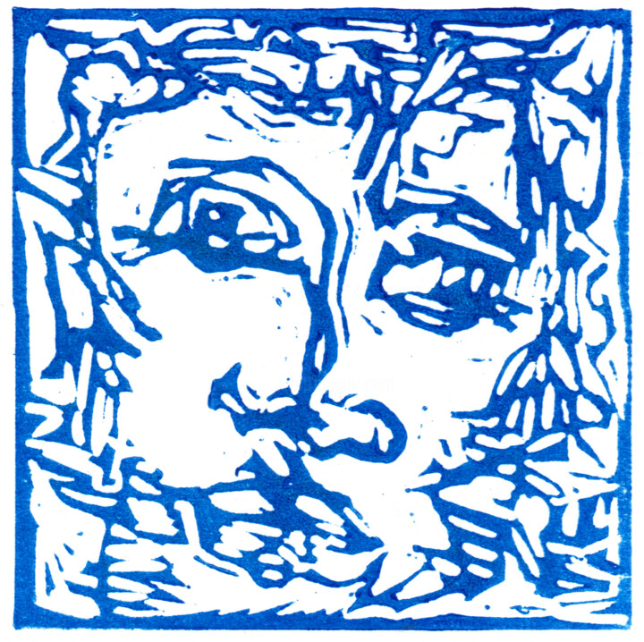 Gravures & estampes intitulée "Richard Burton" par Cara Cahusac, Œuvre d'art originale, Linogravures