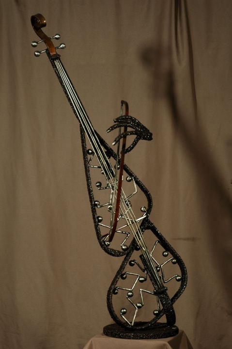 Sculpture titled "Le violon" by Caralmetal, Original Artwork