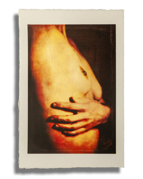 Gravures & estampes intitulée "Nus comme la main" par Carcam, Œuvre d'art originale, Encre