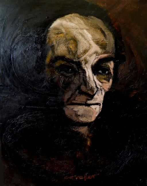 Malerei mit dem Titel "Antonin Artaud" von Enrique Carceller Alcón, Original-Kunstwerk, Öl