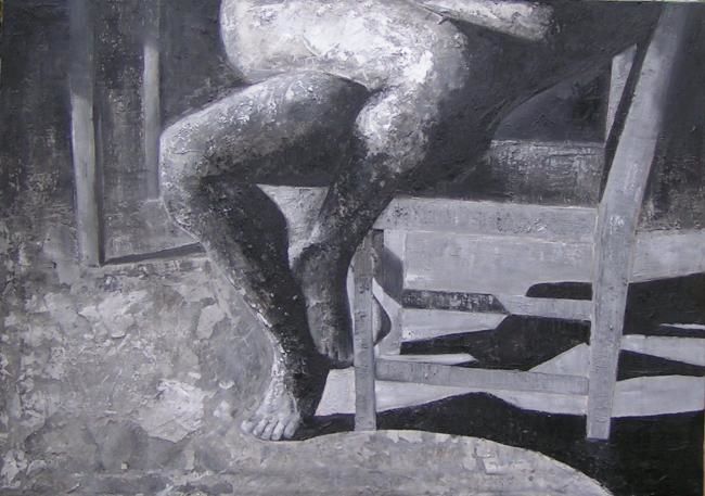 Painting titled "jambes" by Andrea Cardia, Original Artwork