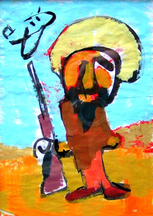 Malarstwo zatytułowany „bill-il-terrorista.…” autorstwa Andrea Cardia, Oryginalna praca