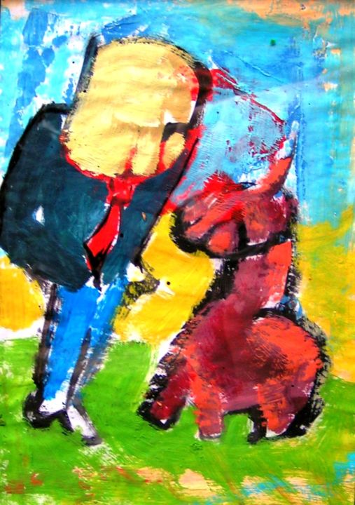 Painting titled "chi-e-l-animale.jpg" by Andrea Cardia, Original Artwork