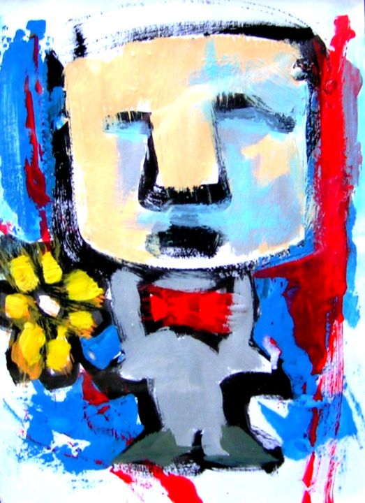 Painting titled "il-romantico-bimbo.…" by Andrea Cardia, Original Artwork