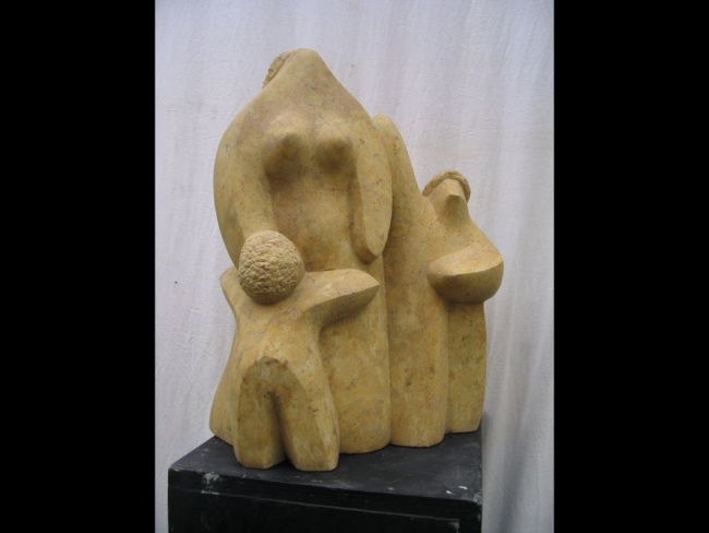 Rzeźba zatytułowany „Maternité” autorstwa Stephane Carel, Oryginalna praca, Kamień