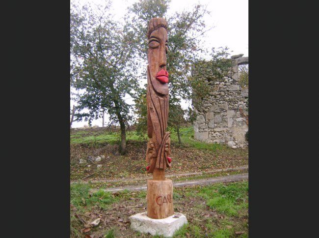 Sculpture intitulée "Totem Famille" par Stephane Carel, Œuvre d'art originale