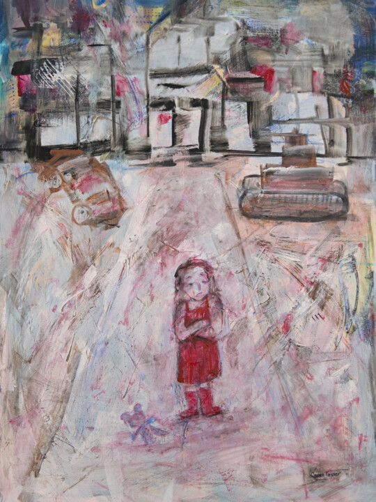 Картина под названием "Child of War" - Caren Keyser, Подлинное произведение искусства, Акрил