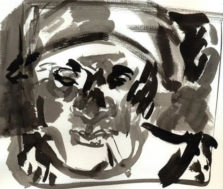 Drawing titled "Woman smoking" by Niclas Lundqvist, Original Artwork