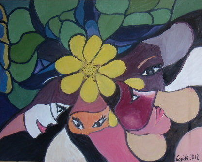 Painting titled "CULTURA E NATURA" by Carilu', Original Artwork, Oil