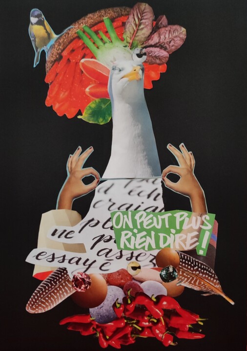 Collages titled "On peut plus rien d…" by Carine Capelle (Nelly), Original Artwork, Collages