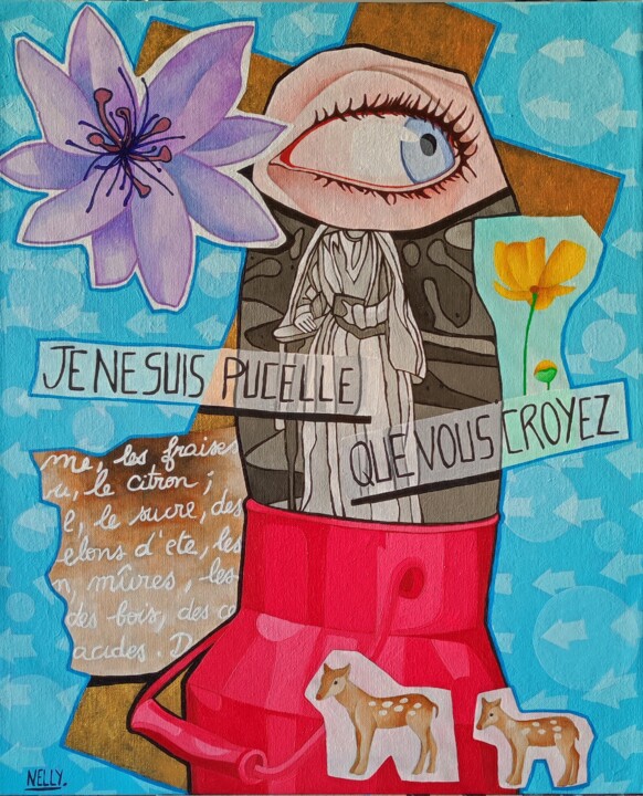 Painting titled "Je ne suis plus cel…" by Carine Capelle (Nelly), Original Artwork, Acrylic