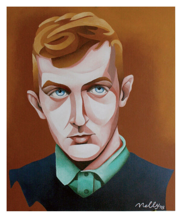 Peinture intitulée "Portrait d'Edouard…" par Carine Capelle (Nelly), Œuvre d'art originale, Acrylique Monté sur Carton