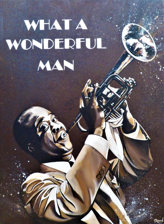 Картина под названием "What a wonderful man" - Carine Ricard, Подлинное произведение искусства, Акрил