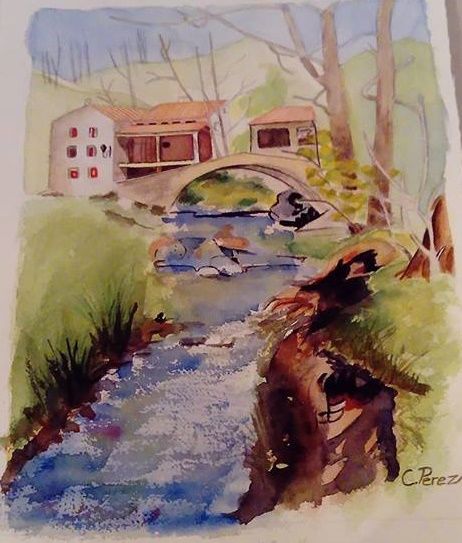 Painting titled "campagne.jpg" by Carine Perez, Original Artwork