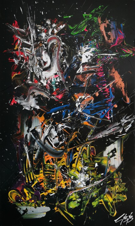 Schilderij getiteld "Clown surprise" door Carl Bergeron-Bernier (CBB), Origineel Kunstwerk, Acryl