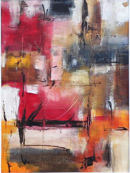 Картина под названием "Somewhere Abstract" - Carla Lima, Подлинное произведение искусства, Акрил