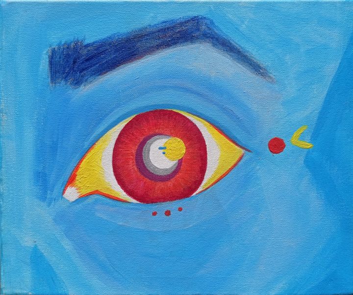 Painting titled "I see you" by Carla Obenat, Original Artwork, Acrylic