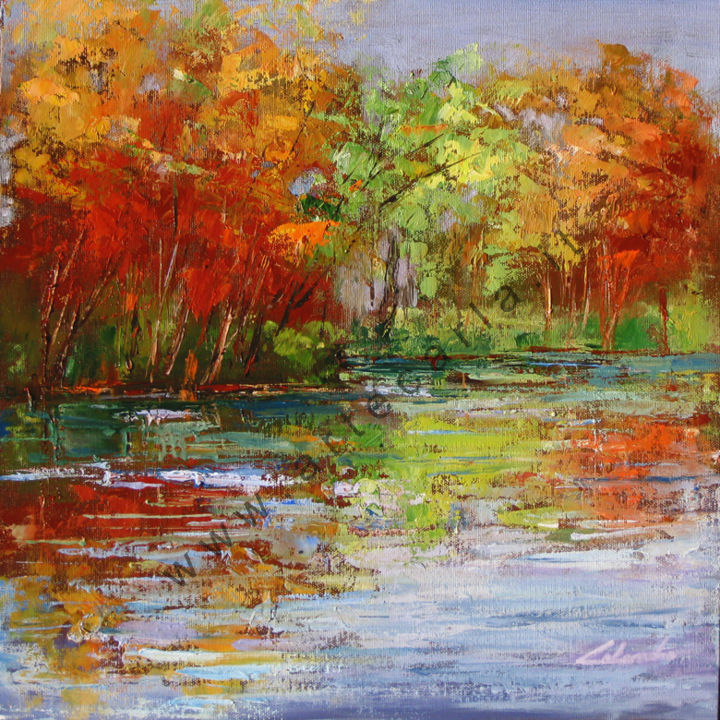 Painting titled "emozione d'autunno…" by Colombo, Original Artwork, Oil