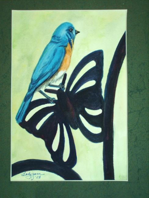 Painting titled "Bluebird" by Carla J Connelly, Original Artwork, Oil