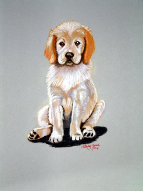 Painting titled "Labrador Puppy" by Carla J Connelly, Original Artwork