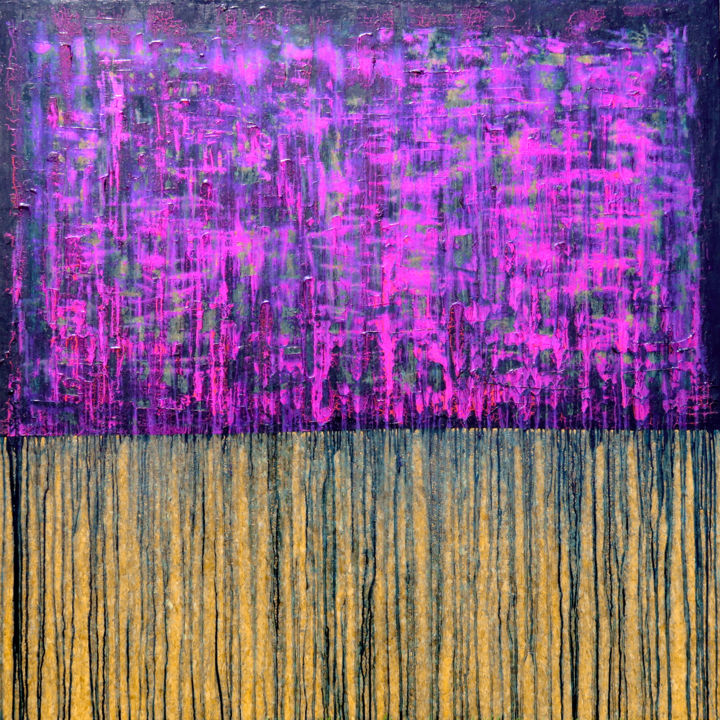 Painting titled "Blue Red Purple No.…" by Carla Sá Fernandes, Original Artwork, Oil Mounted on Wood Stretcher frame