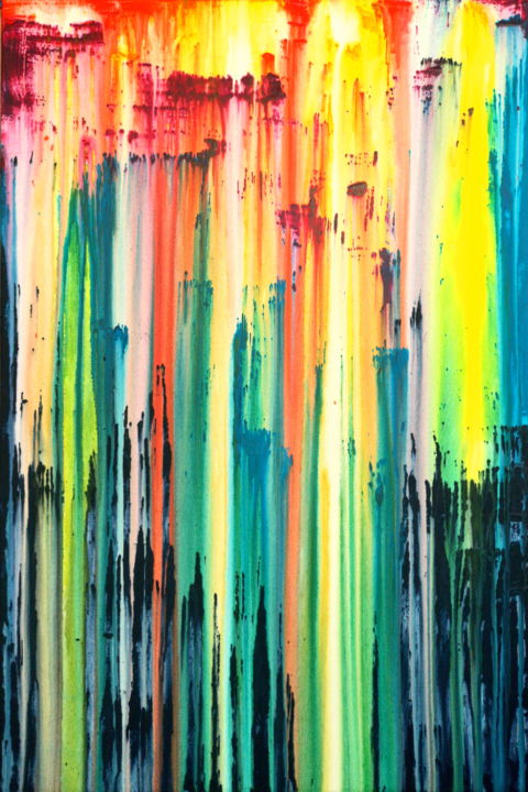 Картина под названием "A Crush on Color (#…" - Carla Sá Fernandes, Подлинное произведение искусства, Акрил Установлен на Дер…