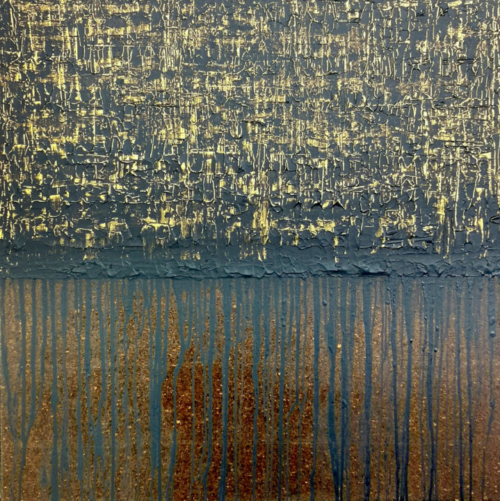 Ζωγραφική με τίτλο "Black Gold No. 4" από Carla Sá Fernandes, Αυθεντικά έργα τέχνης, Ακρυλικό Τοποθετήθηκε στο Ξύλινο φορείο…