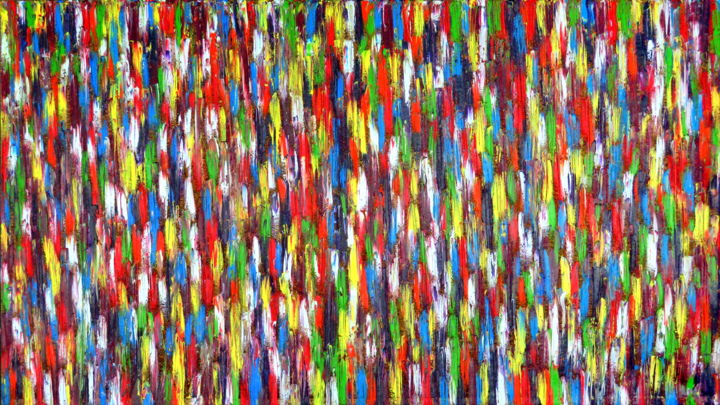 Painting titled "All In #49" by Carla Sá Fernandes, Original Artwork, Oil Mounted on Wood Stretcher frame