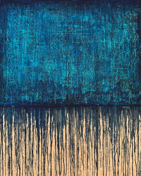 Painting titled "Blue No. 6" by Carla Sá Fernandes, Original Artwork, Oil