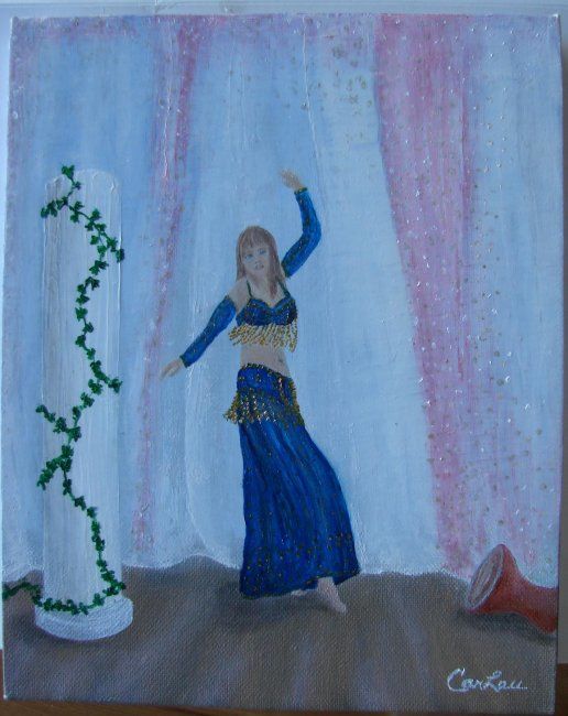 Painting titled "la danseuse" by Carlau, Original Artwork