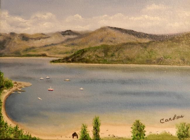 Картина под названием "Lac Ste-Croix" - Carlau, Подлинное произведение искусства