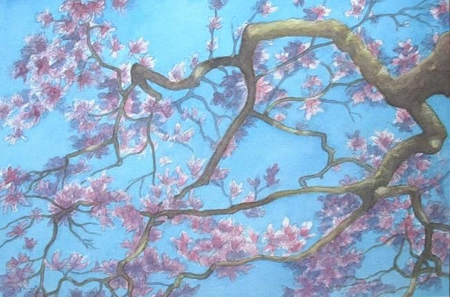 Painting titled "Magnolia in Richmond" by Carl Conway, Original Artwork, Oil