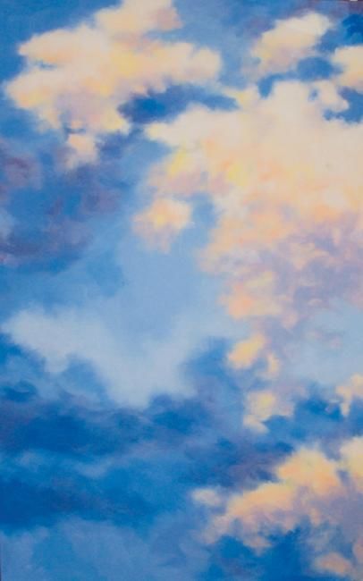 Painting titled "Rising clouds" by Carl Conway, Original Artwork, Oil