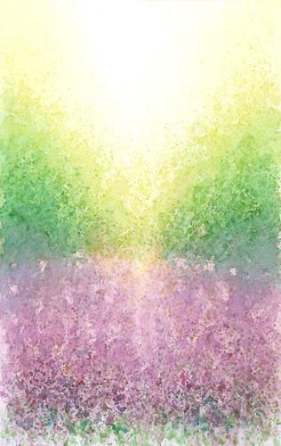 Pintura intitulada "Lavender field dayb…" por Carl Conway, Obras de arte originais, Óleo