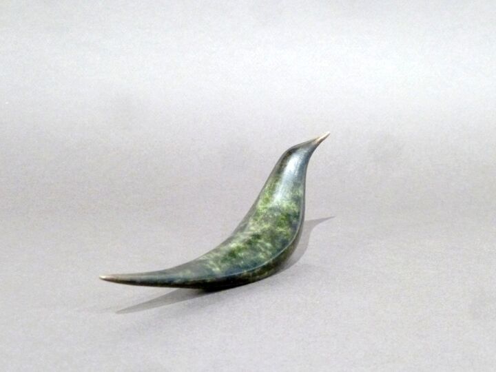 Sculpture intitulée "Oiseau longue queue…" par Jean-Claude Carlet, Œuvre d'art originale, Bronze