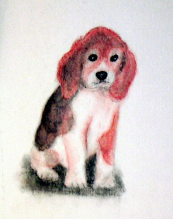 Peinture intitulée "Beagle" par Carlie Buehl, Œuvre d'art originale