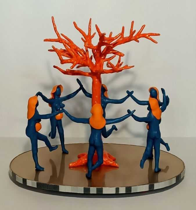 Sculptuur getiteld "L'albero della vita" door Carlo Alberto Pacifici, Origineel Kunstwerk, Polymeer klei