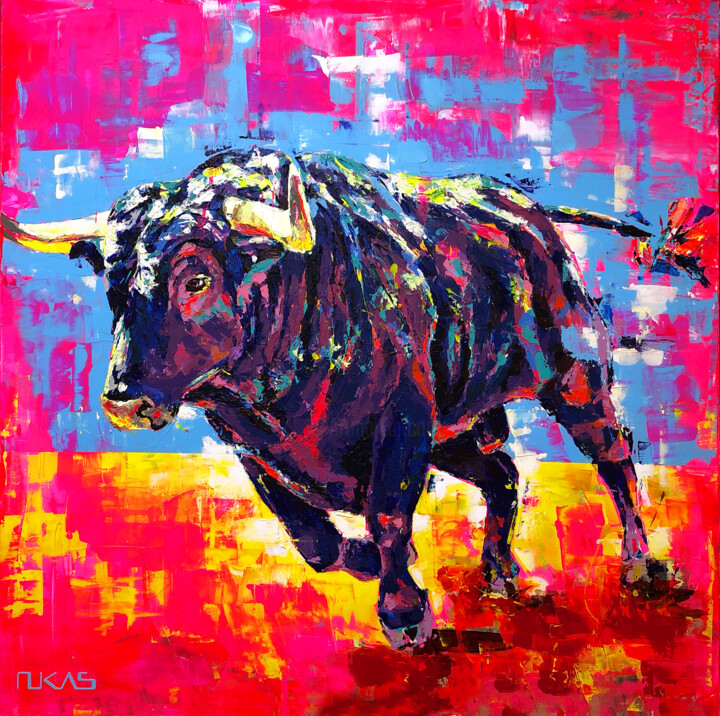 Artes digitais intitulada "Red Taurus" por Carlo Bzdok, Obras de arte originais, Pintura digital