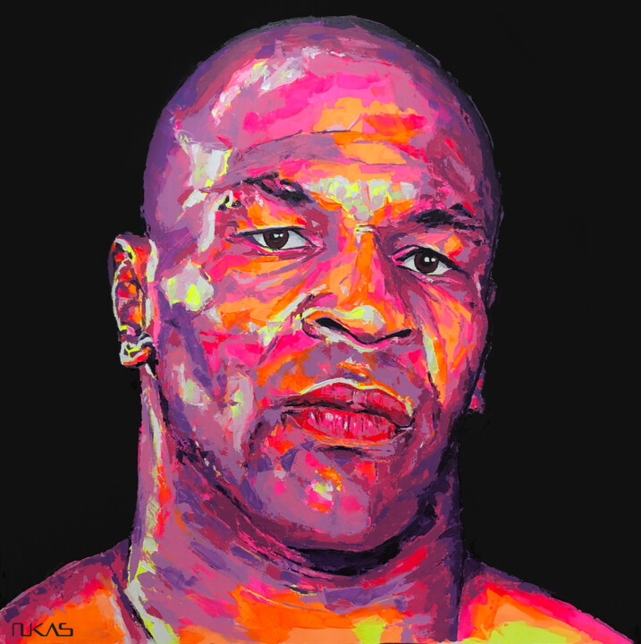Painting titled "TYSON" by Carlo Bzdok, Original Artwork, Acrylic Mounted on Wood Stretcher frame