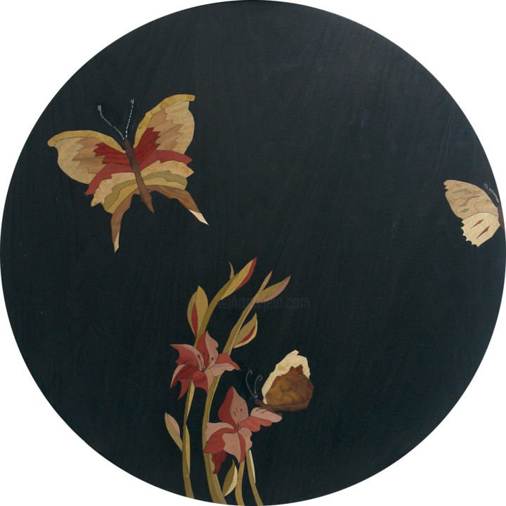 Artisanat intitulée "Farfalle - Tondo 1" par Carlo Ciccone, Œuvre d'art originale