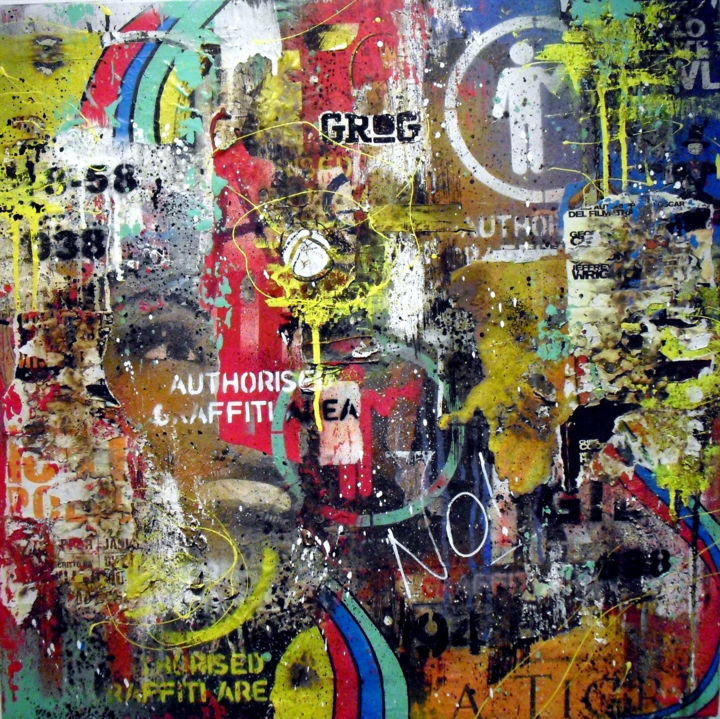 Painting titled "No Authorized Area" by Carlo Inglese, Original Art, Spray paint