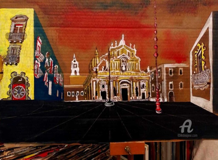 Painting titled "Trionfo al Duomo" by Carlo Spampinato, Original Artwork, Acrylic