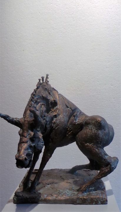 Scultura intitolato "Il diablo - cm 20x2…" da Carlo Zoli, Opera d'arte originale, Ceramica