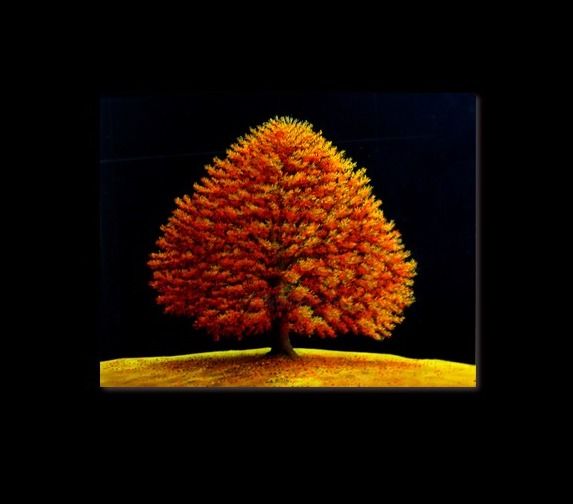 Painting titled "Resilienze.. Alberi…" by Carlo Busellato, Original Artwork, Oil Mounted on Plexiglass