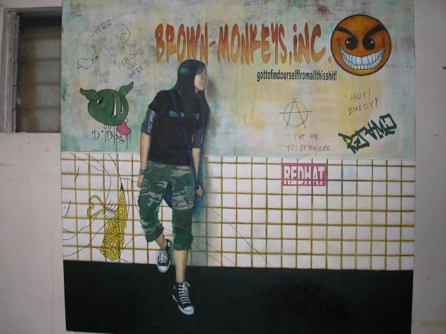 Painting titled "Brown Monkeys, Inc." by Carlo Juntado, Original Artwork